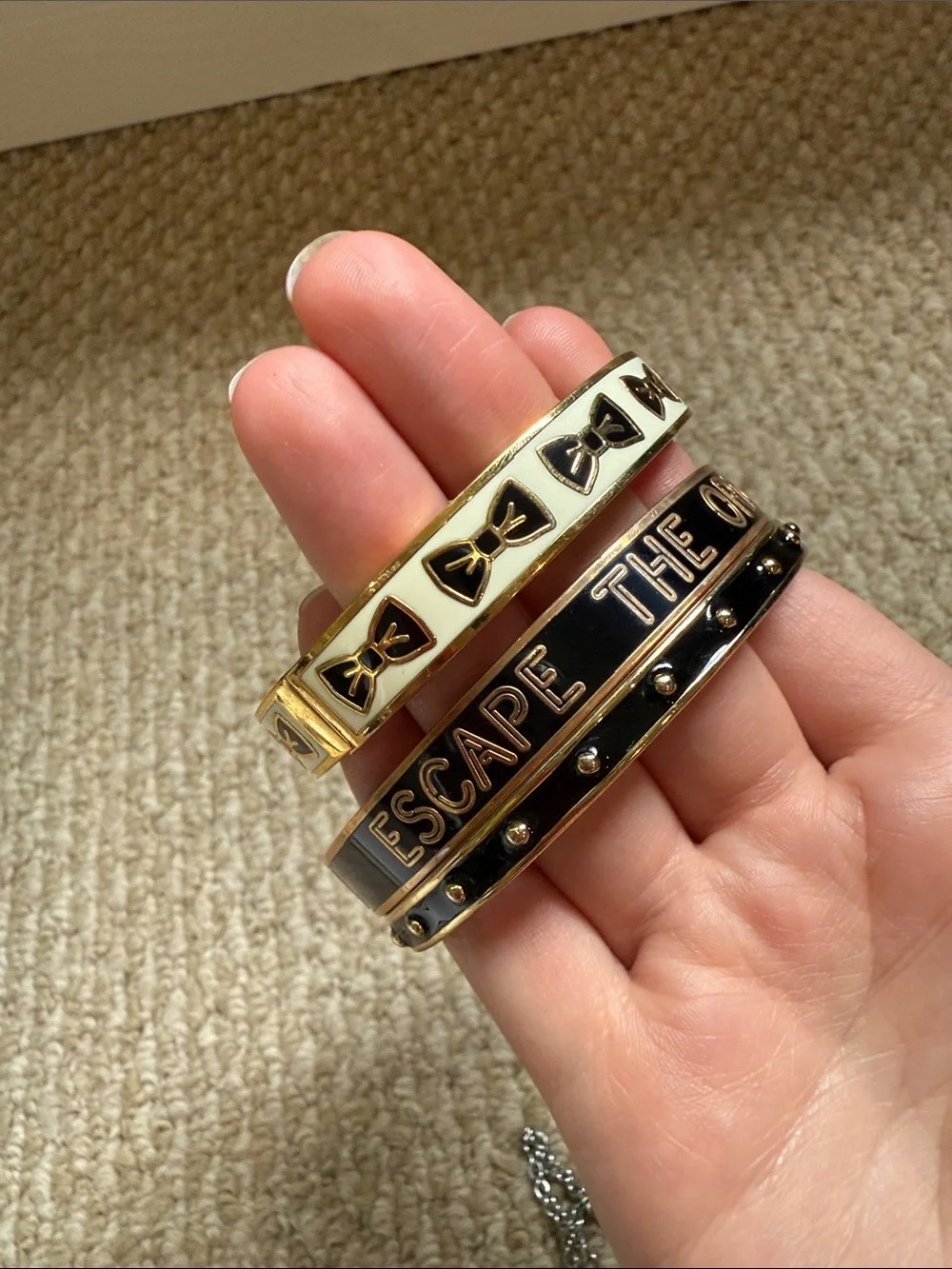Kate spade Gold Accent Black and Cream Bangle Set - Picture 2 of 2